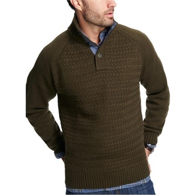 Weatherproof Mens Basket-Stitch Pullover Sweater