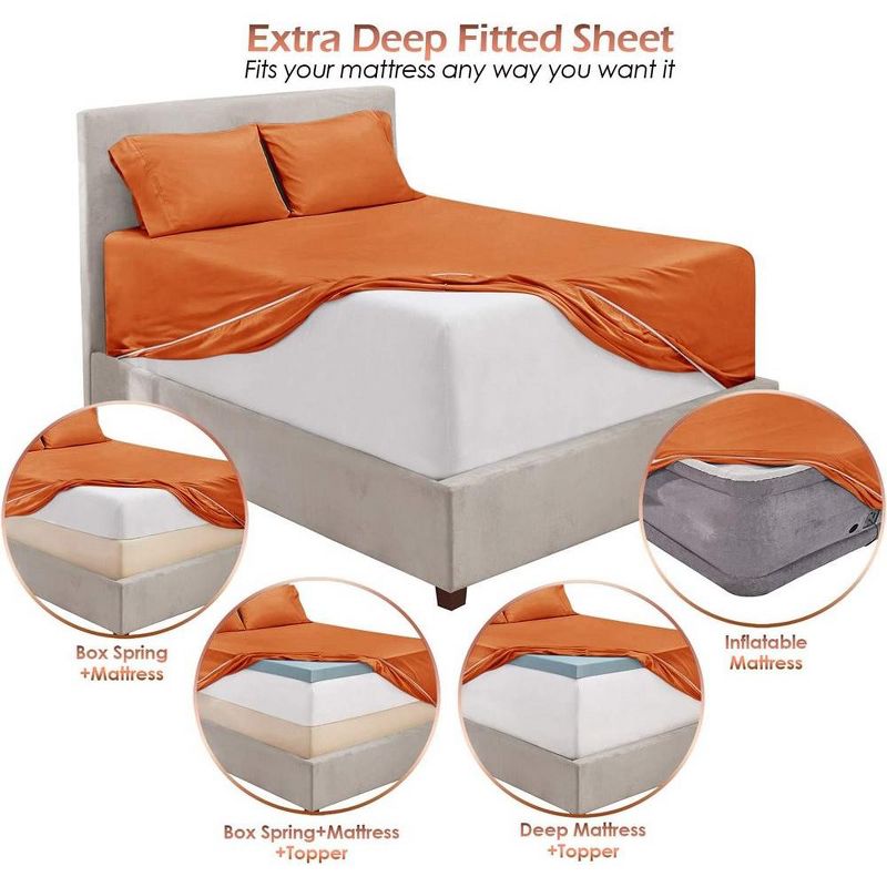 Nestl Extra Deep Pocket 6 Piece Sheet Sets, Microfiber Sheets & Pillowcases, 6 of 10