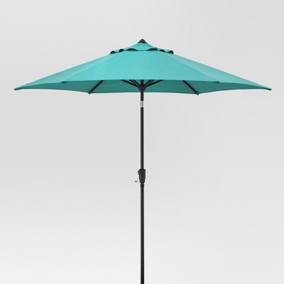 9 Round Aluminum Patio Umbrella Turquoise Black Pole Threshold Target Inventory Checker Brickseek