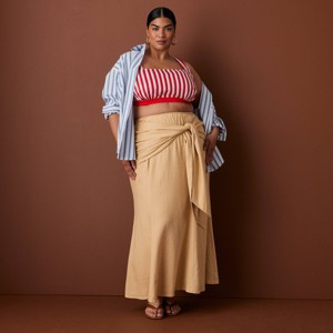 Women's Side Tie Linen Blend Maxi Skirt - Rosie Assoulin x Target
