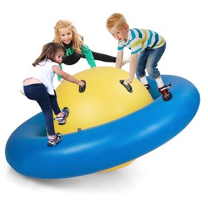 Costway 7.5 FT Inflatable Dome Rocker Bouncer with 6 Handles Fun Outdoor Game for Kids - 1 of 4