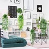 BRINJOY 4-Pack Artificial Hanging Plants Set - Faux Eucalyptus Vine, Mandala Vine, String of Pearls & Pea Pod Leaves for Indoor Outdoor Decor - 2 of 4