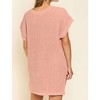Women's High-low Short Sleeve Chenille Sweater - POL - 2 of 4