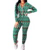 Ekouaer Christmas Onesie for Women Hooded Jumpsuit Long Sleeve Zip Up One Piece Pajamas Novelty Sleepwear - 2 of 3