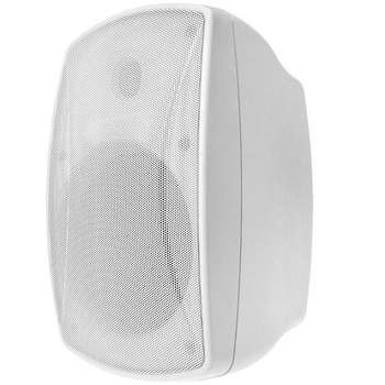 Monoprice 6.5in Weatherproof 2-Way Indoor/Outdoor Speaker, White (Each) For Whole Home Audio Systems, Restaurants, Bars, Patio, Poolside, Garage