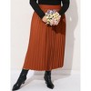 Coolmee Womens Plus Size Maxi Skirt Long Shirring Pleated Skirts Elastic High Waisted A Line Skirts - 4 of 4