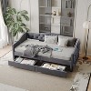 Sapphtopaz Twin Size Upholstered Wood Bed Frame, Versatile Daybed with Practical Features for Guestrooms, Dorms & Small Bedrooms - 4 of 4