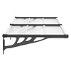vidaXL Door Canopy Black and Transparent 60"x35.4" Polycarbonate - 4 of 4