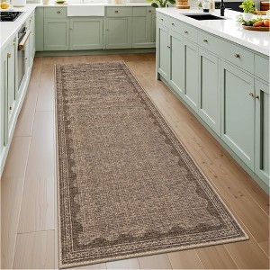 homfan Scalloped Washable Rug w/ Non-Slip Back - Modern Low-Pile Carpet for Living Room, Bedroom - 1 of 4