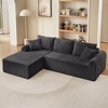 103" Corduroy Upholstered Modular L-Shape Sectional Sofa with Right-Facing Chaise, No-Assembly Couch - 2 of 4