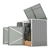 ORRD Galvanized Steel Garbage Bin Shed, Outdoor Metal Storage for 2 Trash Cans, 54 Cu.Ft Capacity, Grey - 4 of 4