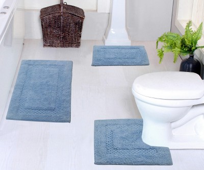Classy Bathmat Collection Cotton Tufted Set of 3 Bath Rug Set - Home Weavers