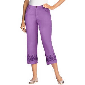Woman Within Plus Size Petite Capri Stretch Denim Jean - 1 of 4