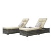VisioGear Patio 2-Piece Pool Chairs Tanning Lounges with Storage, Beach Recliners with Adjustable Backrest, Beige, 77"*25"*14.8" - 4 of 4