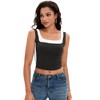 ATHLECHIC Women's Color Block Sleeveless Square Neck Crop Sport Tank Tops - 2 of 4