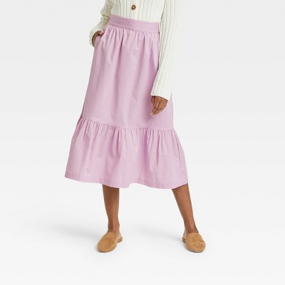 Women's Tiered Midi A-Line Skirt - A New Day™