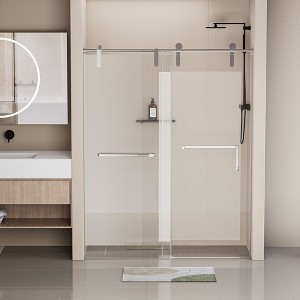 NicBex Shower Door Frameless Single Sliding Shower Doors, 5/16" (8mm) Thick Tempered Glass with Explosion-proof Film for Bathroom - 1 of 4