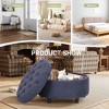 Ora Maison Round Fabric Storage Ottoman with Reversible Tray Lid – 3-in-1 Footrest, Hidden Storage, Small Coffee Table – 25”x25” - 3 of 4