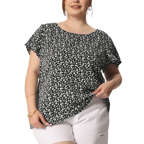 Agnes Orinda Women's Plus Size V Neck Tie Waist Polka Dots Blouse : Target