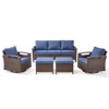 Belord 4 Piece Patio Furniture Set, All Weather Brown Wicker Outdoor Conversation Set with Patio Couch, Swivel Glider Chairs, and Metal Coffee Table - 2 of 4