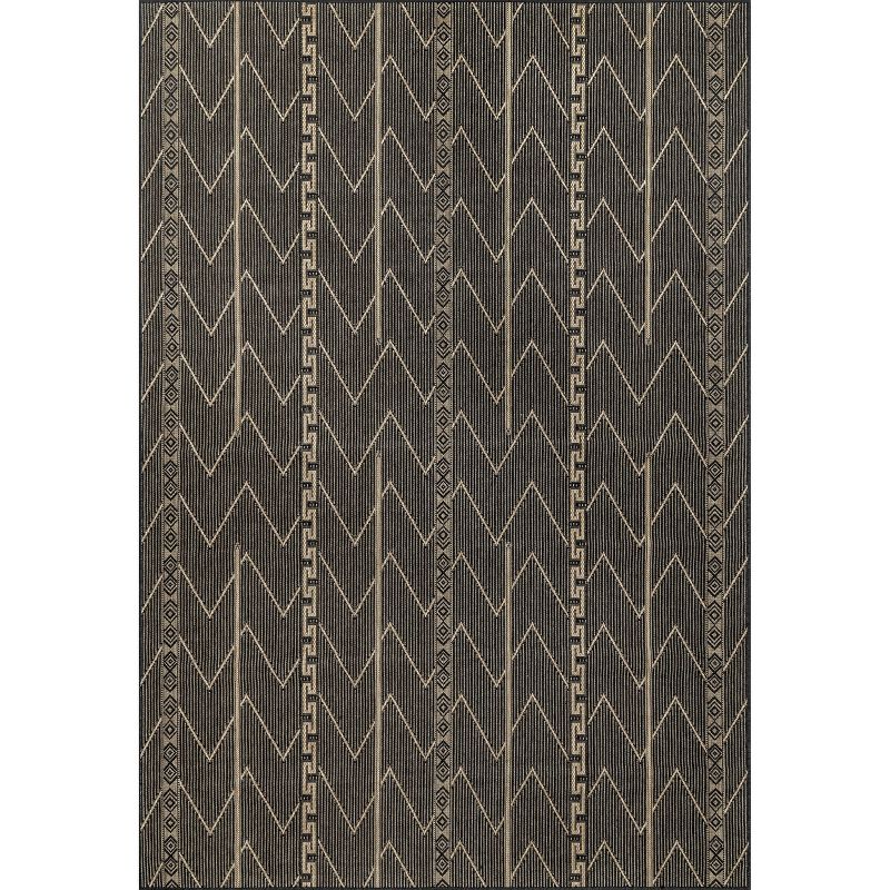 nuLOOM Ivonne Chevron Bohemian Indoor and Outdoor Patio Area Rug - Charcoal 5' x 8', 1 of 11