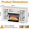 59"Electric Fireplace TV Stand for 65"TV,Modern Farmhouse Media Console with Glass Door Storage,LED Lighting,Adjustable Flame,Entertainment Center - 3 of 4