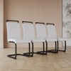 Sapphtopaz Modern Simple High Back Dining Chairs, PU Faux Leather Kitchen Chairs with C-shaped Tube Plating Metal Legs for Dining Room - 2 of 4