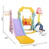 Infurnic Baby Activity Gyms 5-in-1 Kids Playground, Giraffe Design, Slide, Swing, Basketball, Football, Ring Toss, Multicolored, 40.55"*12.2"*22.83" - 3 of 4