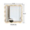Solid Wood Wavy Rectangle Mirror Modern Mirror Wall Decor for Bathroom, Bedroom, Living Room, Dining Room(Contains Mirror Only) - 3 of 4