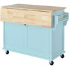 NicBex Kitchen Island with Wheels Folding Kitchen Island with 2 Sliding Door Storage Cabinets and 2 Drawers - 4 of 4