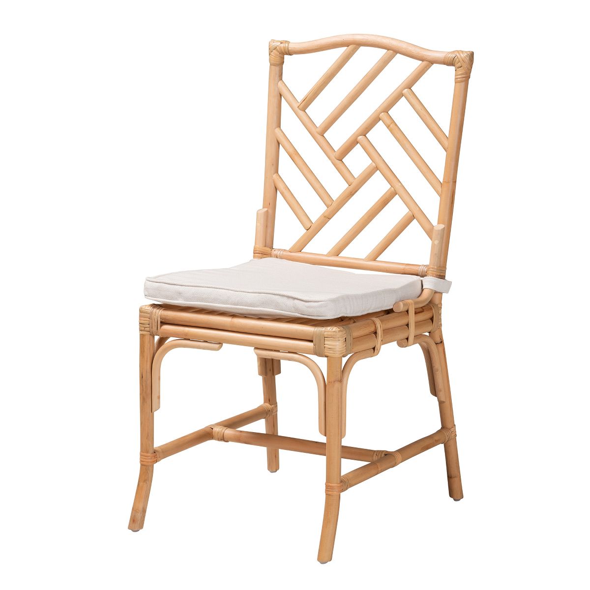 bali & pari Rio Modern Bohemian Natural Brown Rattan Dining Chair - thumbnail 2