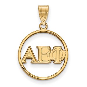 Black Bow Jewelry 14k Yellow Gold Plated Sterling Silver Alpha Epsilon Phi Greek Life Small Pendant - 1 of 3