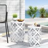 Maggift Patio End Tables Accent Side End Table for Outdoor and Indoor, Garden, Backyard Use, Special Design, White, 13.75"*13.75"*18" - 4 of 4