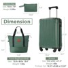 Syemin Luggage Hardshell Luggage Sets 3 Piece Carry-on Suitcases with Wheels TSA Lock for Men Women for Check in, Green, 13.6"*8.3"*21.5" - 3 of 4