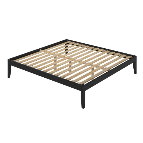 Pensy Solid Wood Mid-century Modern King Size Platform Bed Frame Black ...