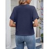 Women Button Casual Cardigan Sweater Loose Classic Short Sleeve Top T-Shirt Spring Summer - 2 of 4