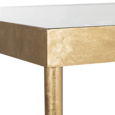 Ethereal Gold 47" Glass-Top Home Office Desk with Drawer