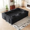 6-Seater Corduroy Fabric Folding Convertible Sofa Bed with Side Storage Pockets, Cushions Included, Space-Saving for Living Room, Bedroom, and Study - 3 of 4