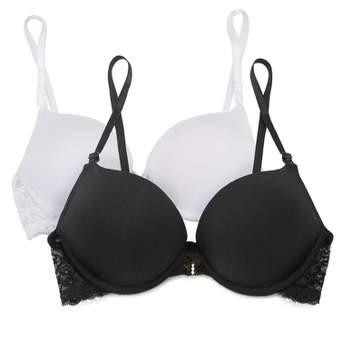 Curvy Couture Women's Strappy Tulip Lace Push Up Bra Black Adobe Rose 40ddd  : Target