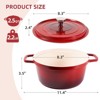SEVOBAL Pots and Pans Lightweight 2.5 Qt Cast Aluminum Pot with Lid, Nonstick Enameled Dutch Oven for Bread Baking, Red, Red, 11.4"*8.5"*6" - 4 of 4