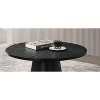 Modern Contemporary Style Round Coffee Table Cone Shape Base Pedestal Rubberwood Structure Black Finish - 3 of 4
