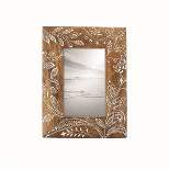 Natural Wood 4 x 6 inch Floral Pattern Decorative Wood Picture Frame - Foreside Home & Garden