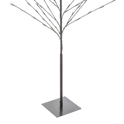 70.87" White LED Lighted Brown Birch Artificial Christmas Tree