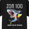 ZOM 100: Bucket List of the Dead Zombie Shark Men's Black Short Sleeve Tee - 2 of 3