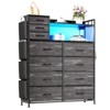 8+3 Drawers Fabric Dressers, 4 Side Pockets, Hooks, Steel Frame & Wooden Top Shelves, for Bedroom, Living Room, Hallway, Closet - 3 of 4