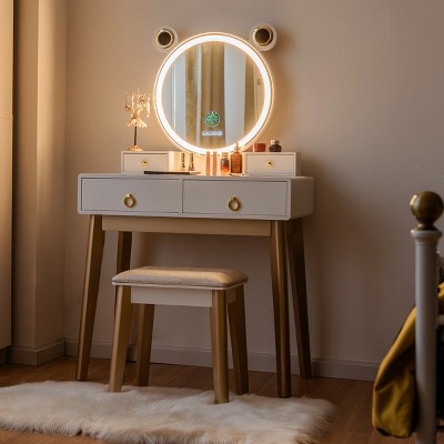 Lighted Vanity Mirror Table Target, Vanity Set With Mirror And Lights Target