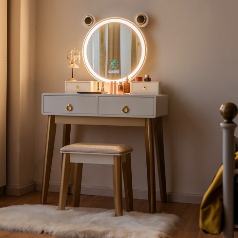 Vanity makeup deals table and mirror