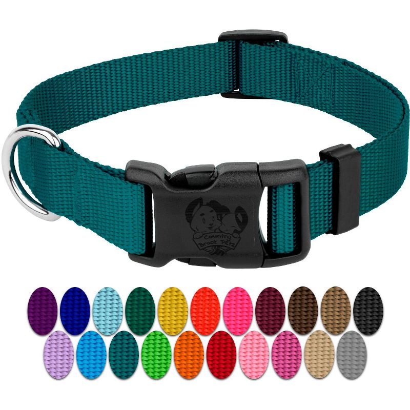 Country Brook Petz American Made Deluxe Teal Nylon Dog Collar, Micro, 5 of 9
