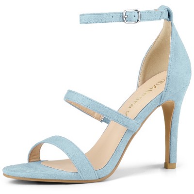 Allegra K Women's Open Toe Triple Straps Buckle Closure Stiletto High Heels