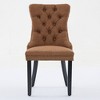 Oversart Nikki Collection Modern, High-end Tufted Solid Wood Contemporary Flax Upholstered Linen Dining Chair - 2 of 4